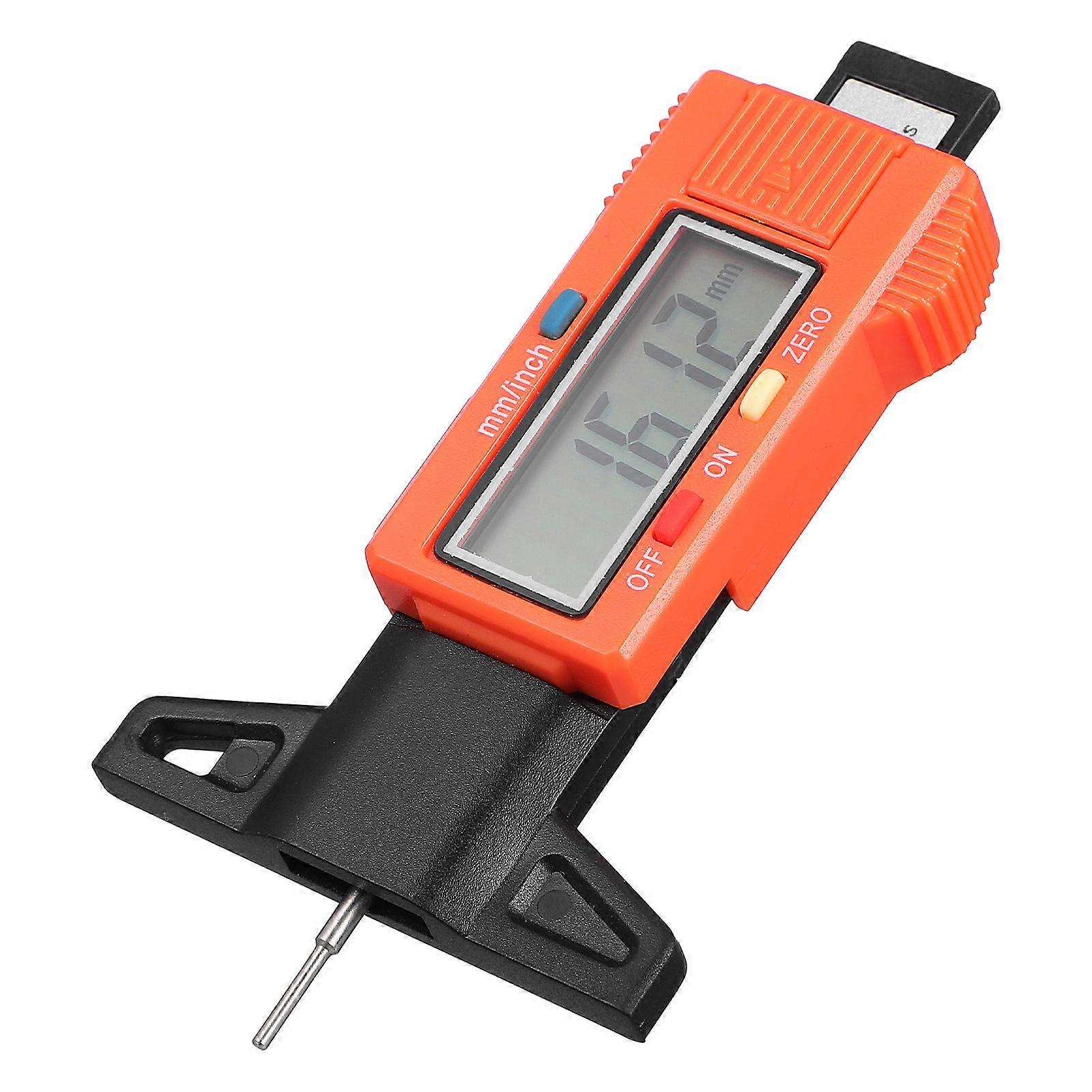 Tire Gauge Digital Depth Measuring Tool for Motorcycle Vehicle Maintenance Constructed from Orange Abs for Safety Compliance 1Set