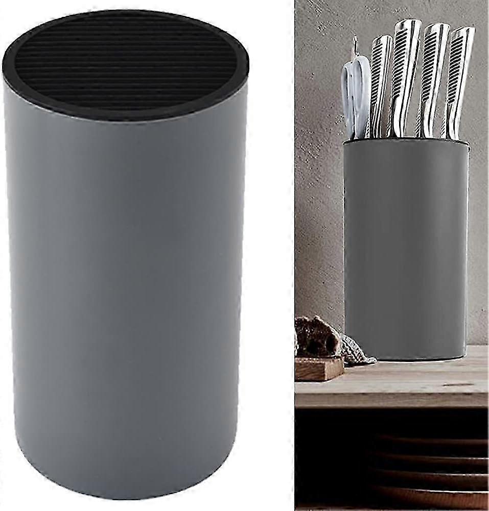 Universal Knife Holder, Round Knife Block Without Knives,Knife Block Storage Holder for Protecingt Blade Space Saver(Grey)