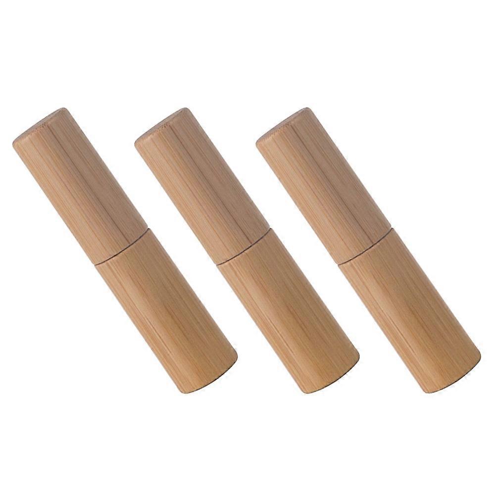DIY Lipstick Tubes Made of PP Material Fashionable Classic Design for Women Chocolate Color 3 Pieces