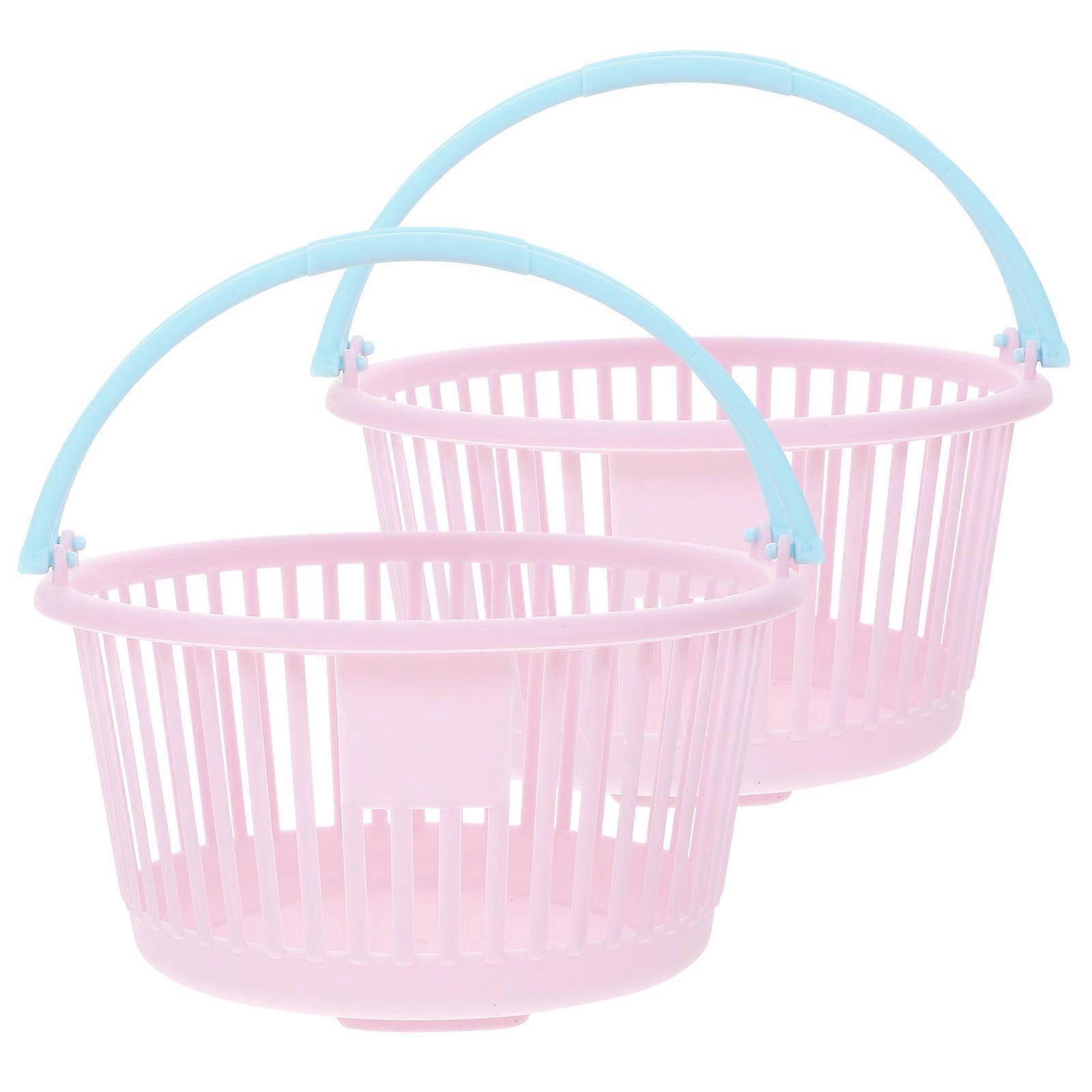 Grocery Basket Toy Mini Basket Pp Material Handheld Use for Kids Storage 2Pcs