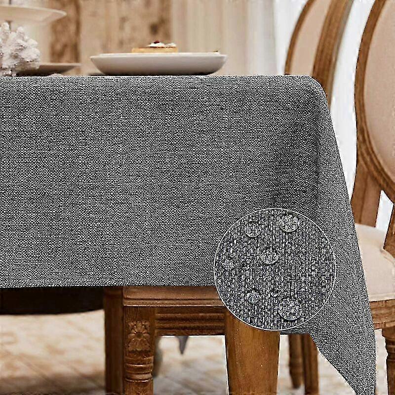 Waterproof and washable rectangular tablecloth, linen look (140180cm)