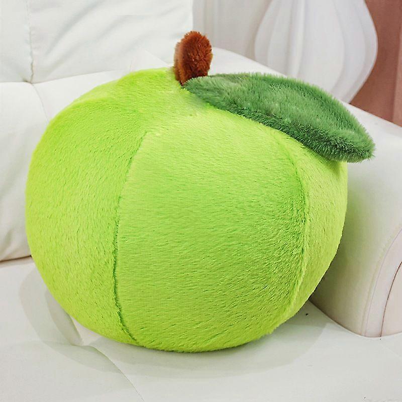 Apple Shaped Throw Pillow Cute Realistic Apples Plush Pillow Stuffed Fruit Toy Soft Decorative Throw For Home Car And Office Green