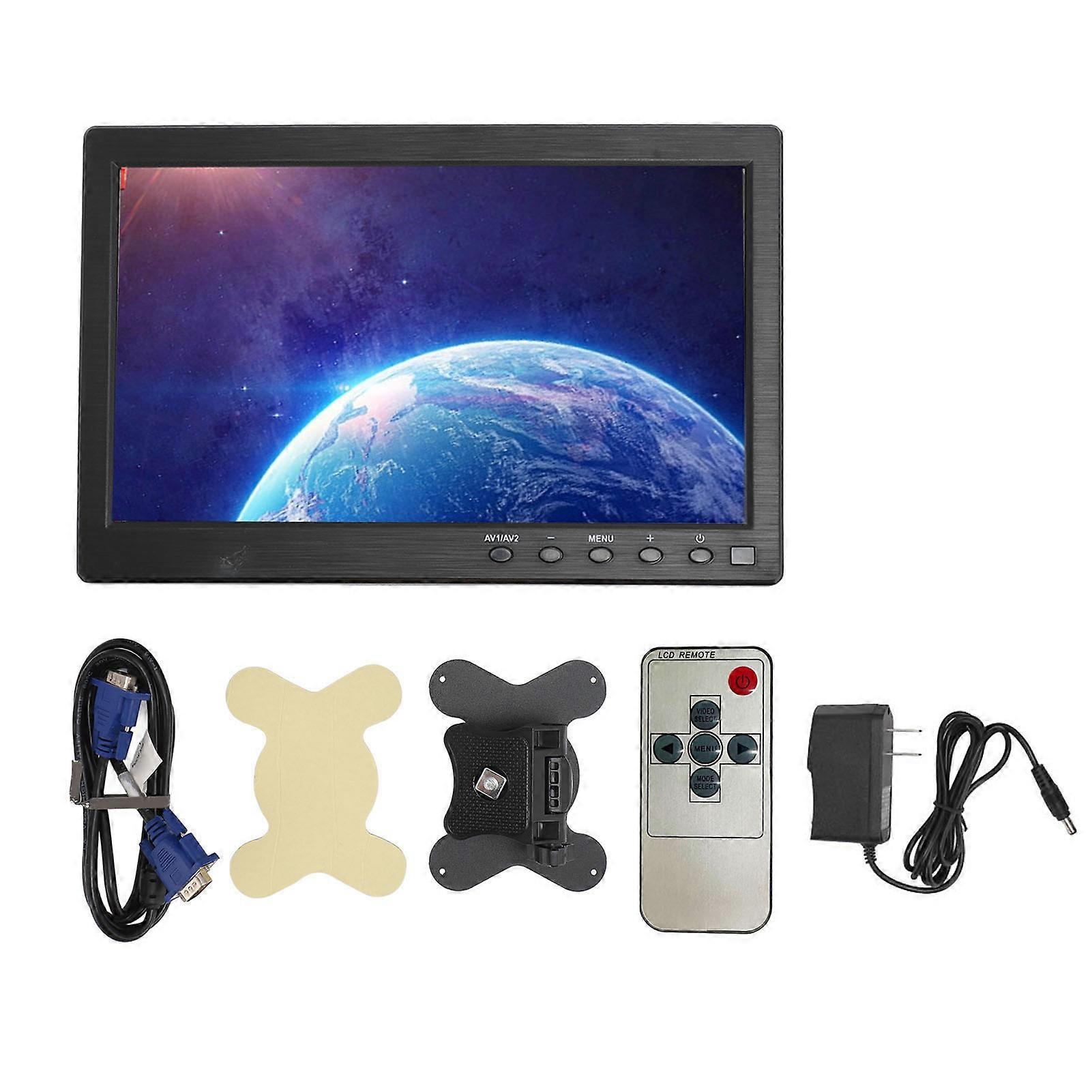 10.1 Inch Portable Monitor 1024x600 HD IPS Display USB Remote Control Built-in Speaker US Plug