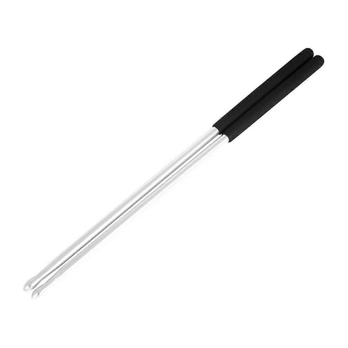 1 paire de baguettes de batterie en alliage d'aluminium, accessoires de percussion, argent