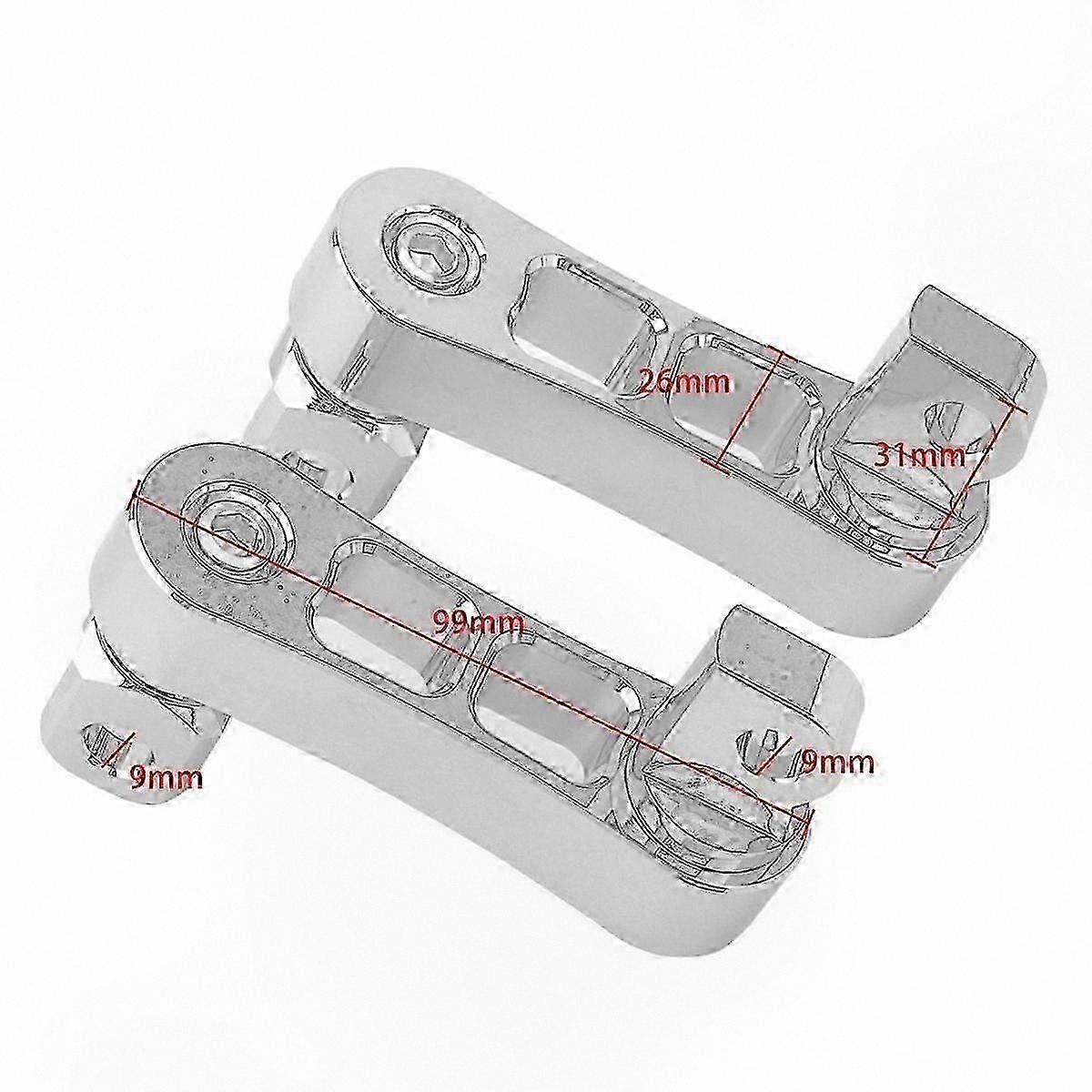 Motorcycle Adjustable Footpegs with Mount Clamp Extensions for Enhanced Comfort