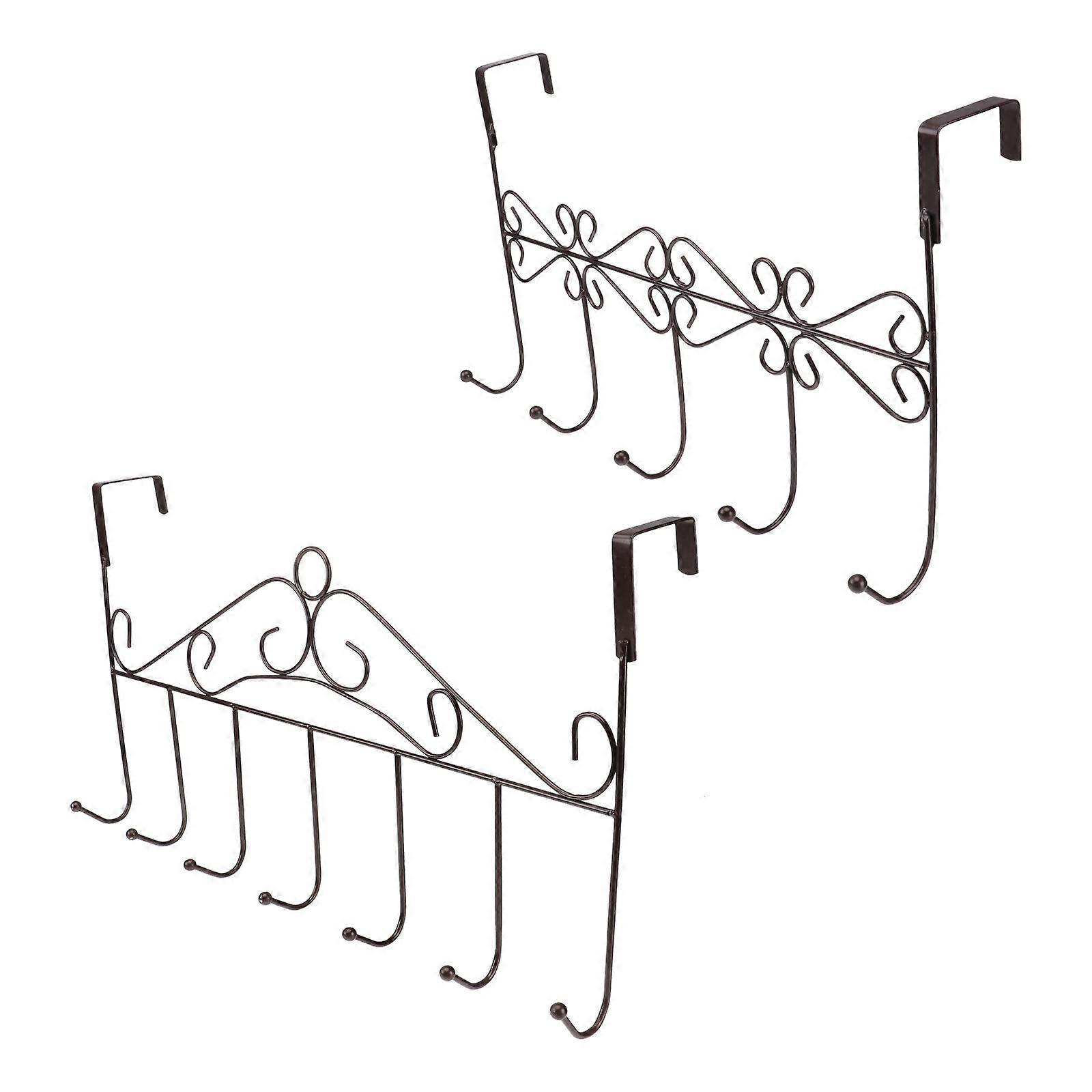 2Pcs Door Back Hook Mounted Hook Clothes Organizer Door Rear Row Hook