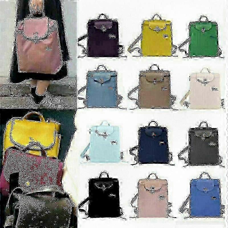 New and Improved Longchamp Nylon Zip Backpack - Compact & Foldable Travel Bag for All Genders