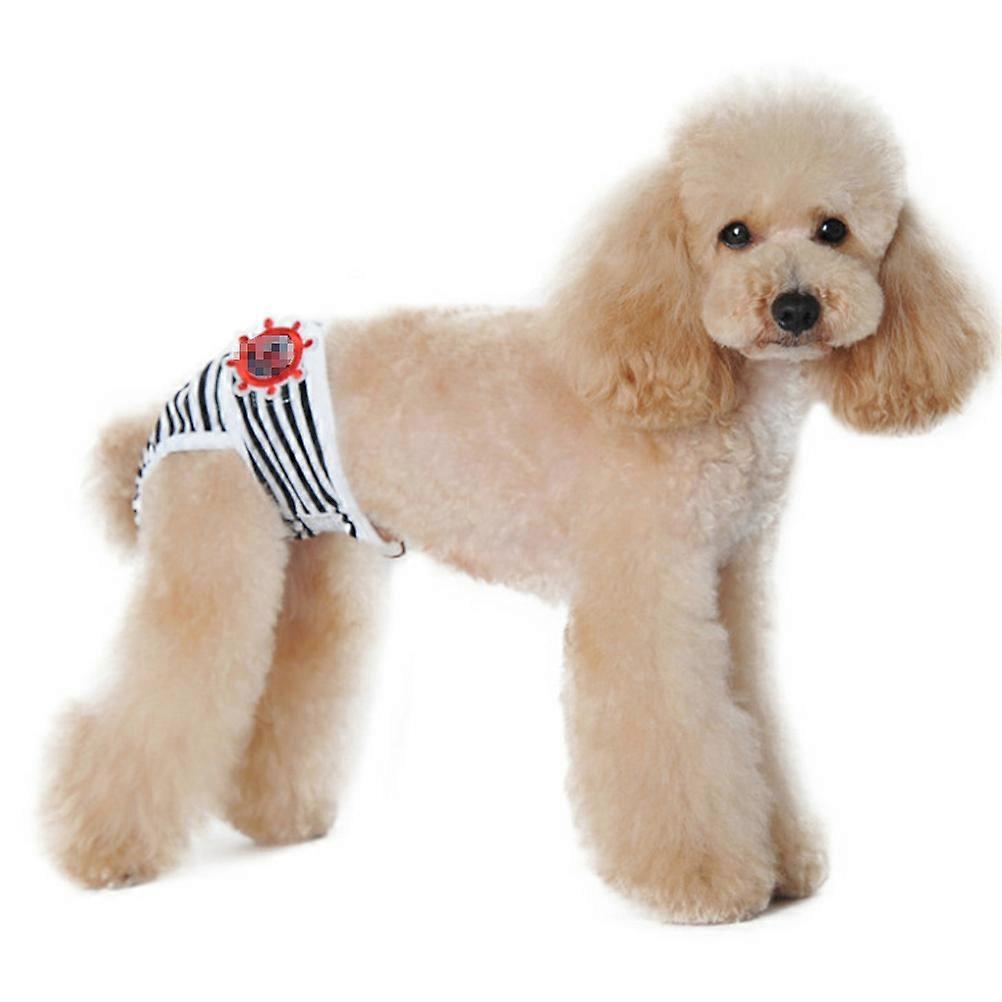 Pet Safety Pants Stripe Pattern for Dog Use Black Physiological Pants