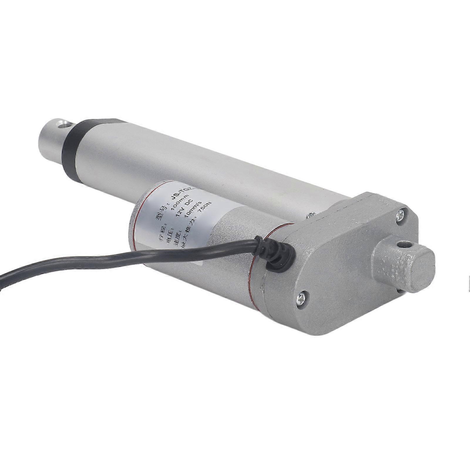 750N 100mm 12V Mini Electric Linear Actuator for Motor, Motion, Agriculture, Track, Robotics, Home Automation, White, with Remote Control