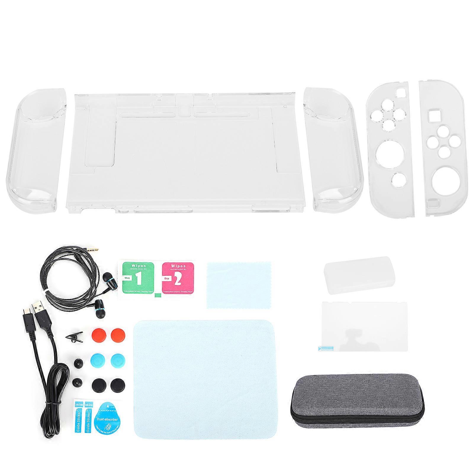 14 in 1 Game Accessory Set for Switch - Storage Bag, Screen Protector, USB Cable, Earphone
