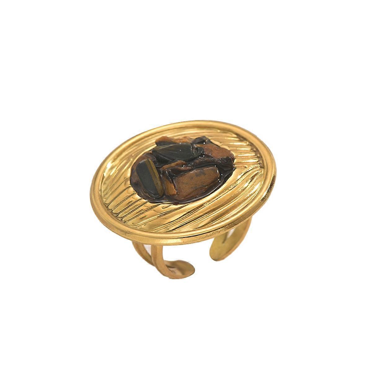 Ring, Women's Geometric Inlay Diamond Crystal Unique Multi-layer Open Adjustable Design