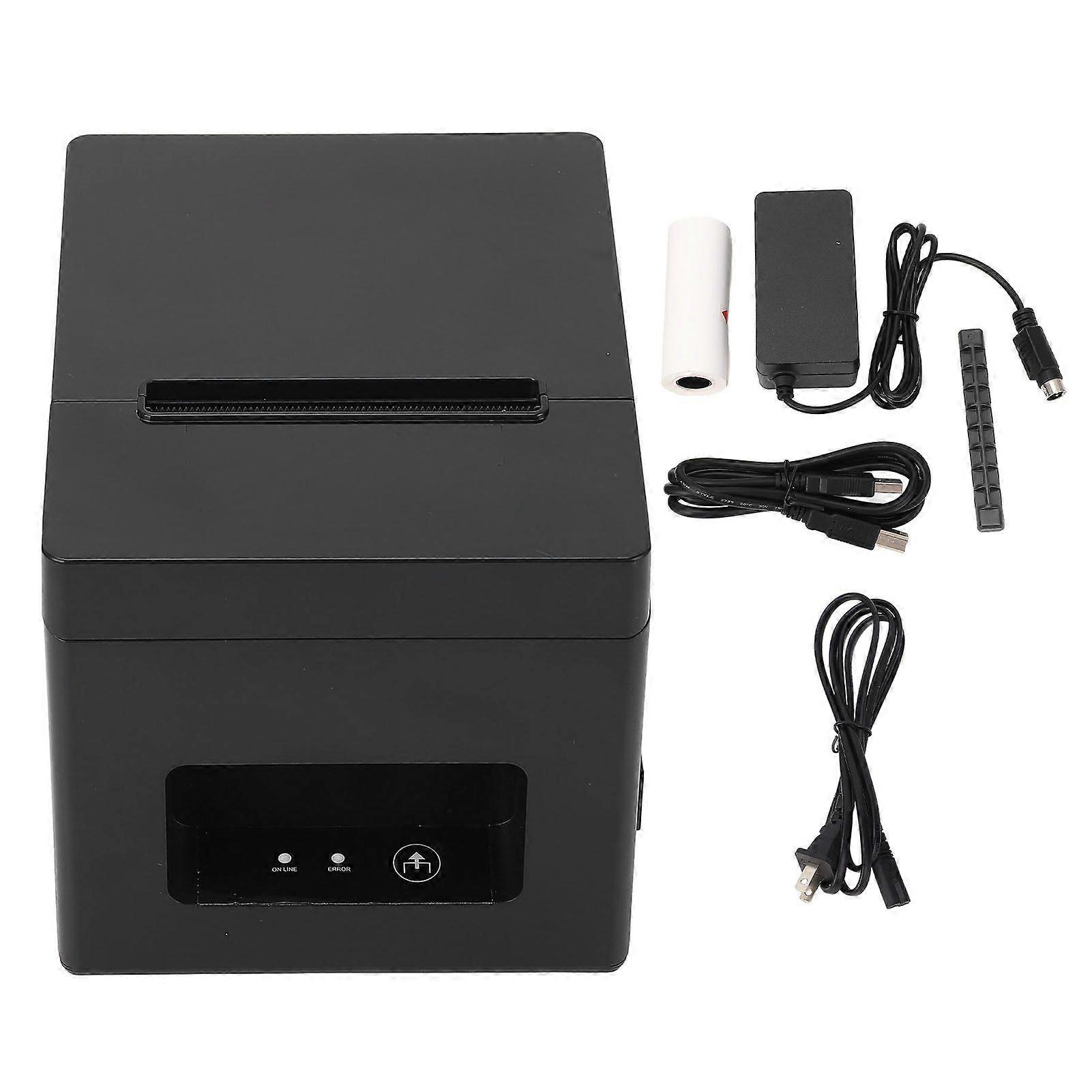USB Thermal Printer with Automatic Cutter 80mm POS Receipt Printer for Restaurant Shopping Mall Support Cash Drawer US Plug