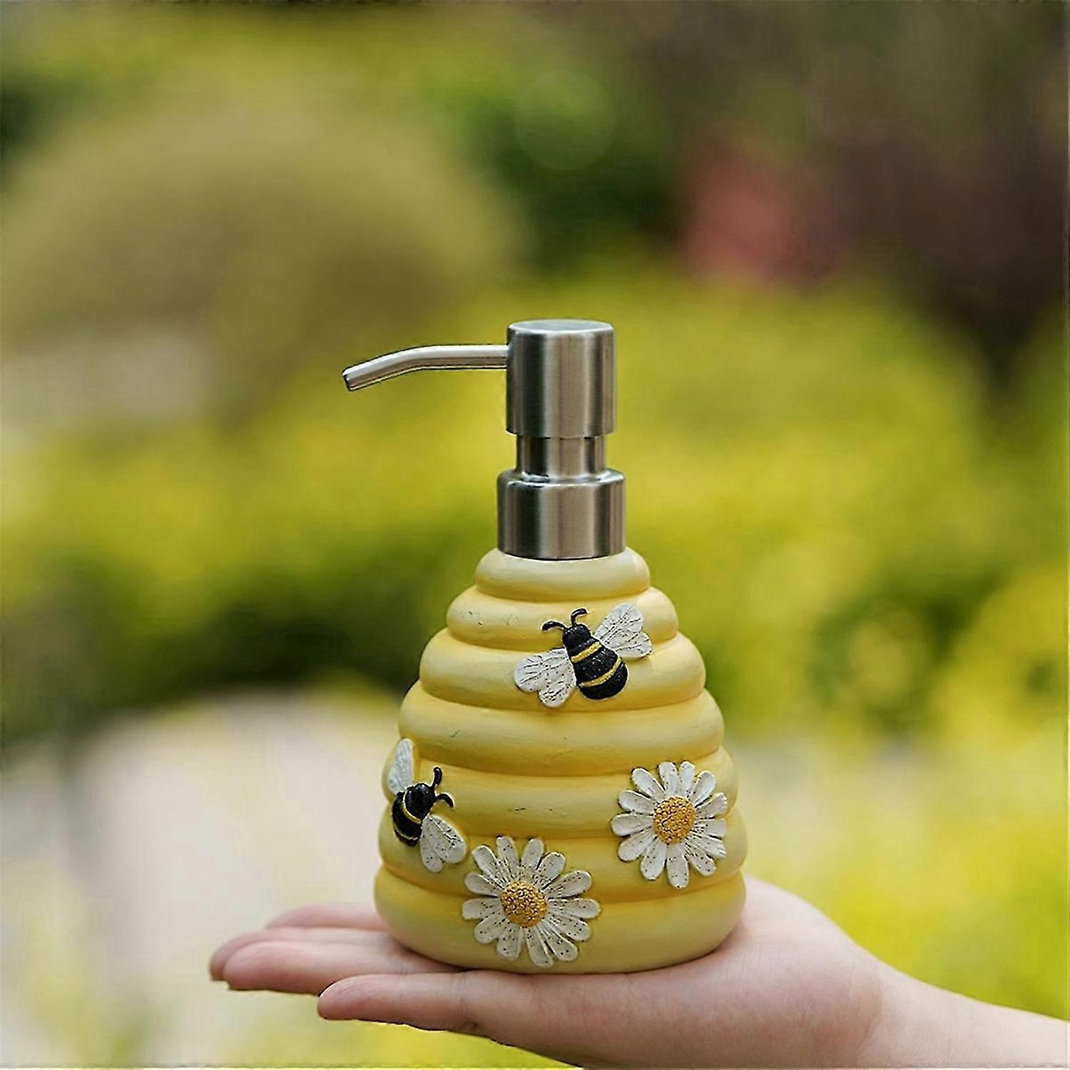 Bee Soap Dispenser Decorative Hand Pump Refillable Soap Dispenser Liquid Container for Shampoo Lotio