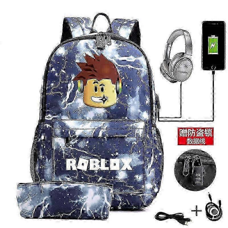 roblox game peripheral backpack men's backpack USB charging computer bag large capacity