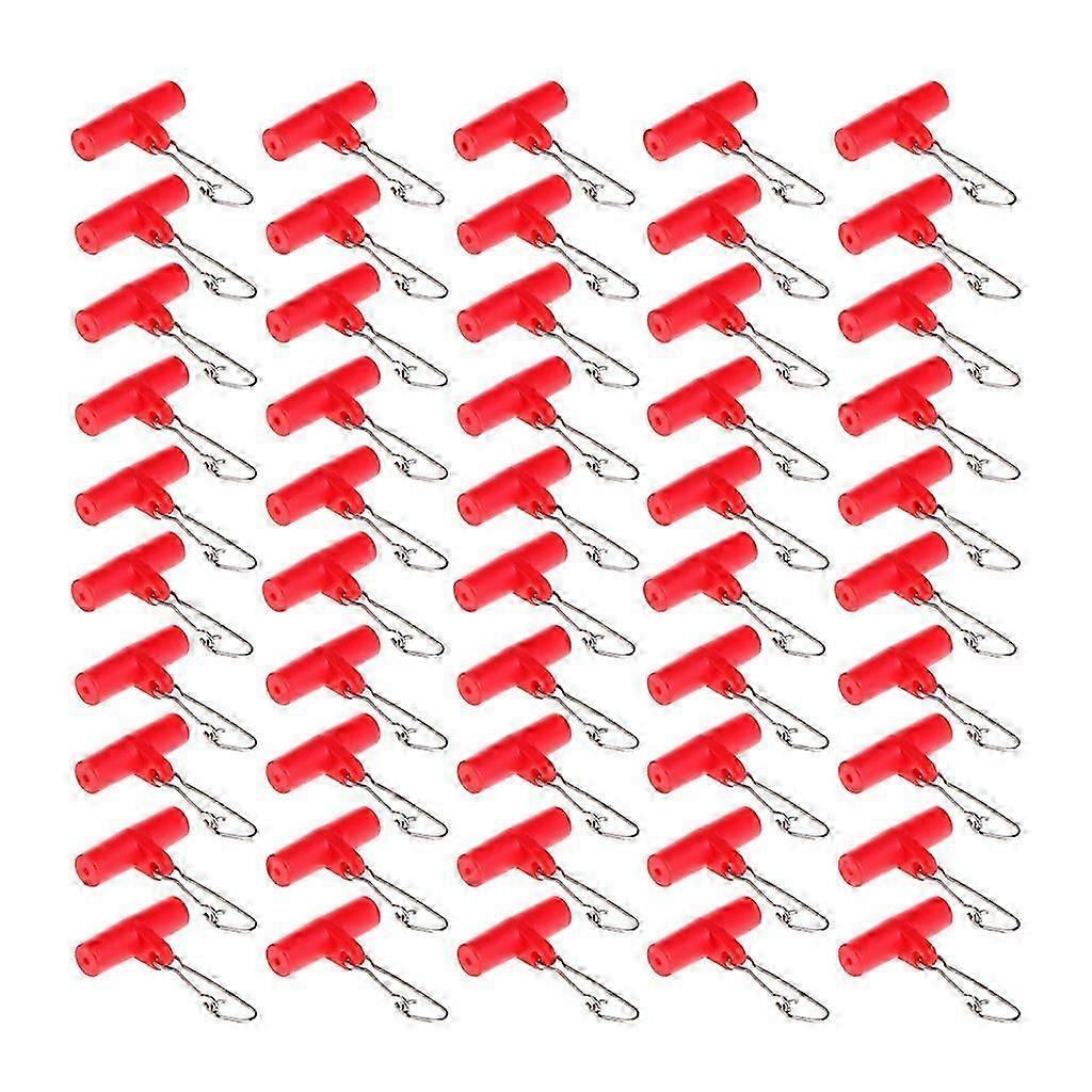 50pcs Fishing Sinker Slide with for Duo Lock Snap for Braided Line, Heavy Duty Saltwater Sinker Sliders Snap Kit Red