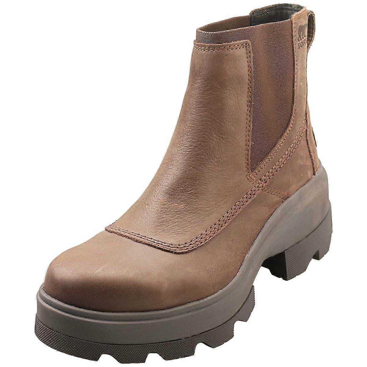 SOREL Joan Frwd Waterproof Womens Chelsea Boots in Tabacco Black