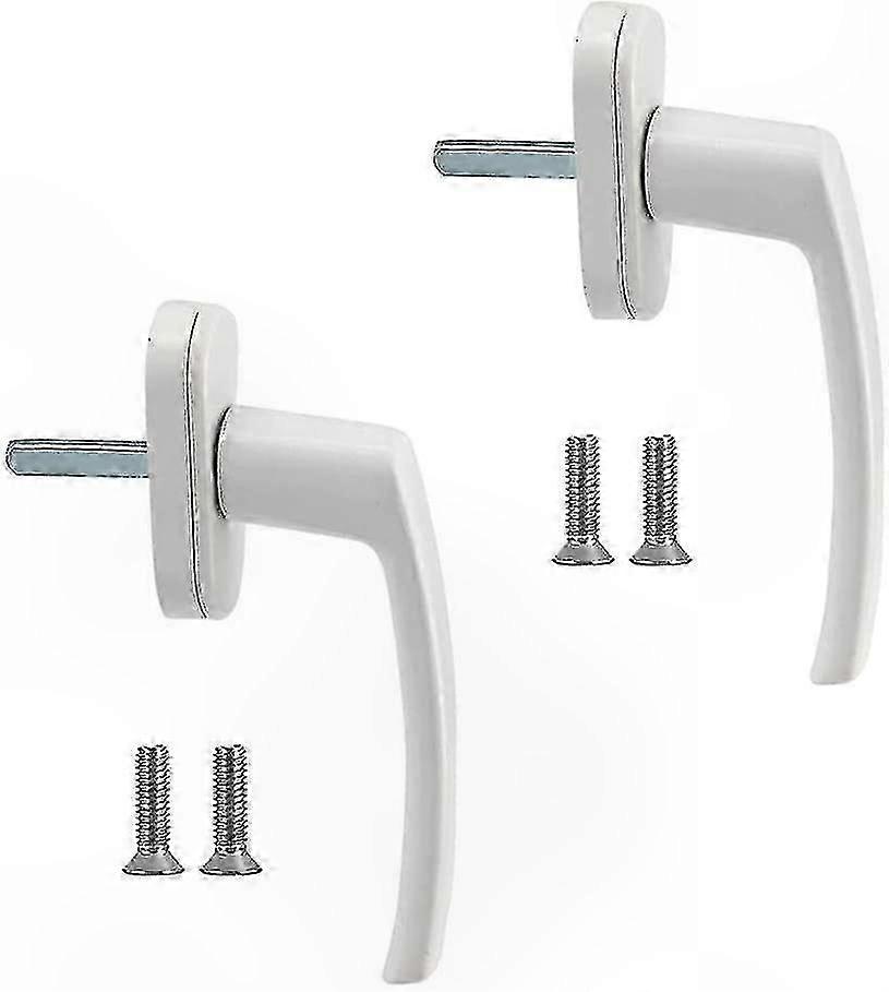 Pair of Durable Aluminum Window Handles in White Finish for Doors and Windows