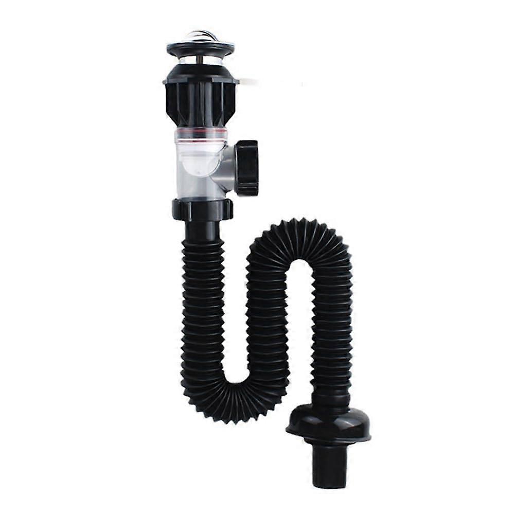 Wash Basin Water Pipe AntiOdor AntiBlocking Basin Set With Deodorizing Filter And Flexible Drainage Tube Wall Mount