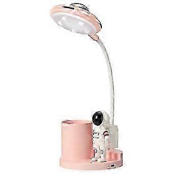 Children's Desk Lamp, Led Astronaut Portable Table Lamp, Reading Lamp With Projection & Pencil Holder, Desk Lamp, Dimmable Rechargeable Lamp For Stude