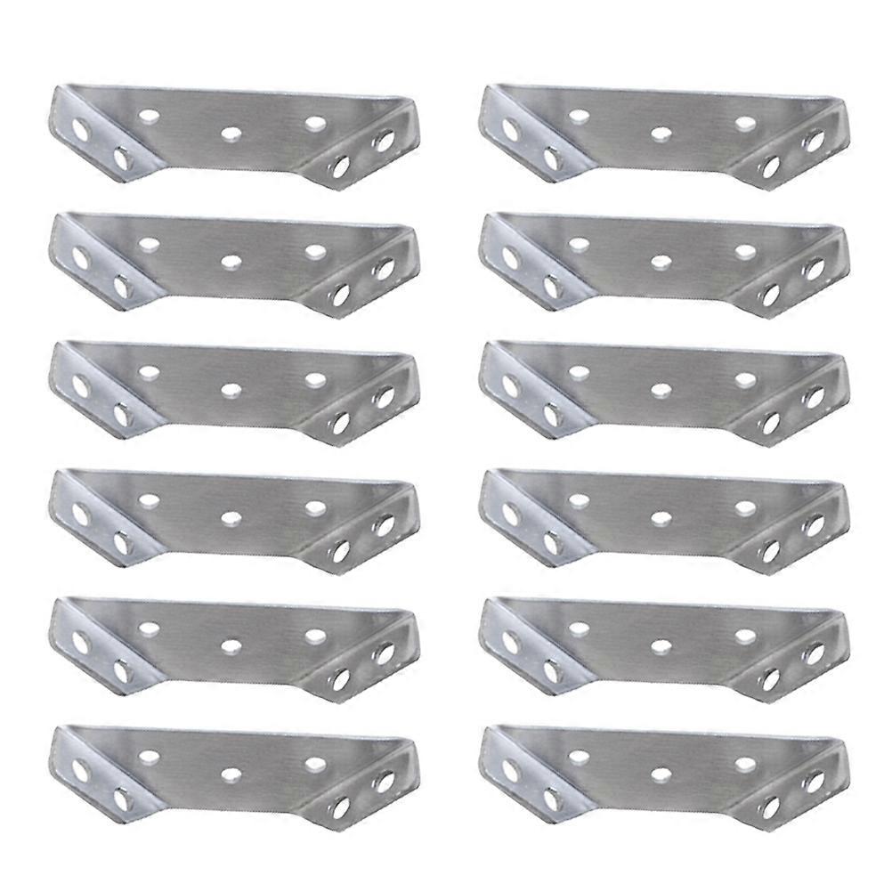 Trapeziform Angle Brackets Right Angle Corner Brace for Fixing Use 12Pcs