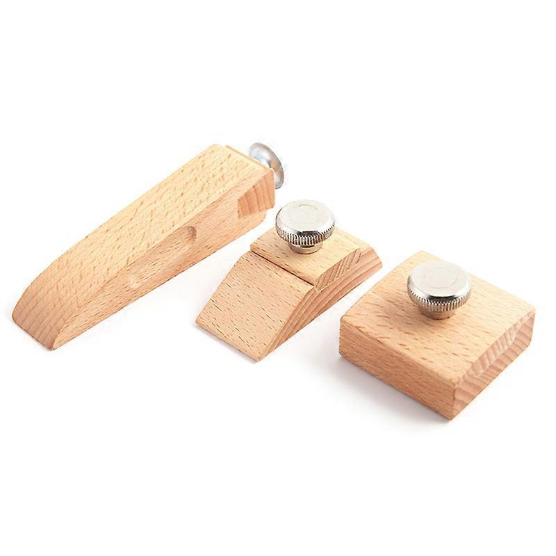 3Pcs Wooden Sandpaper Block Set Leather Edge Grinding Polishing Tool
