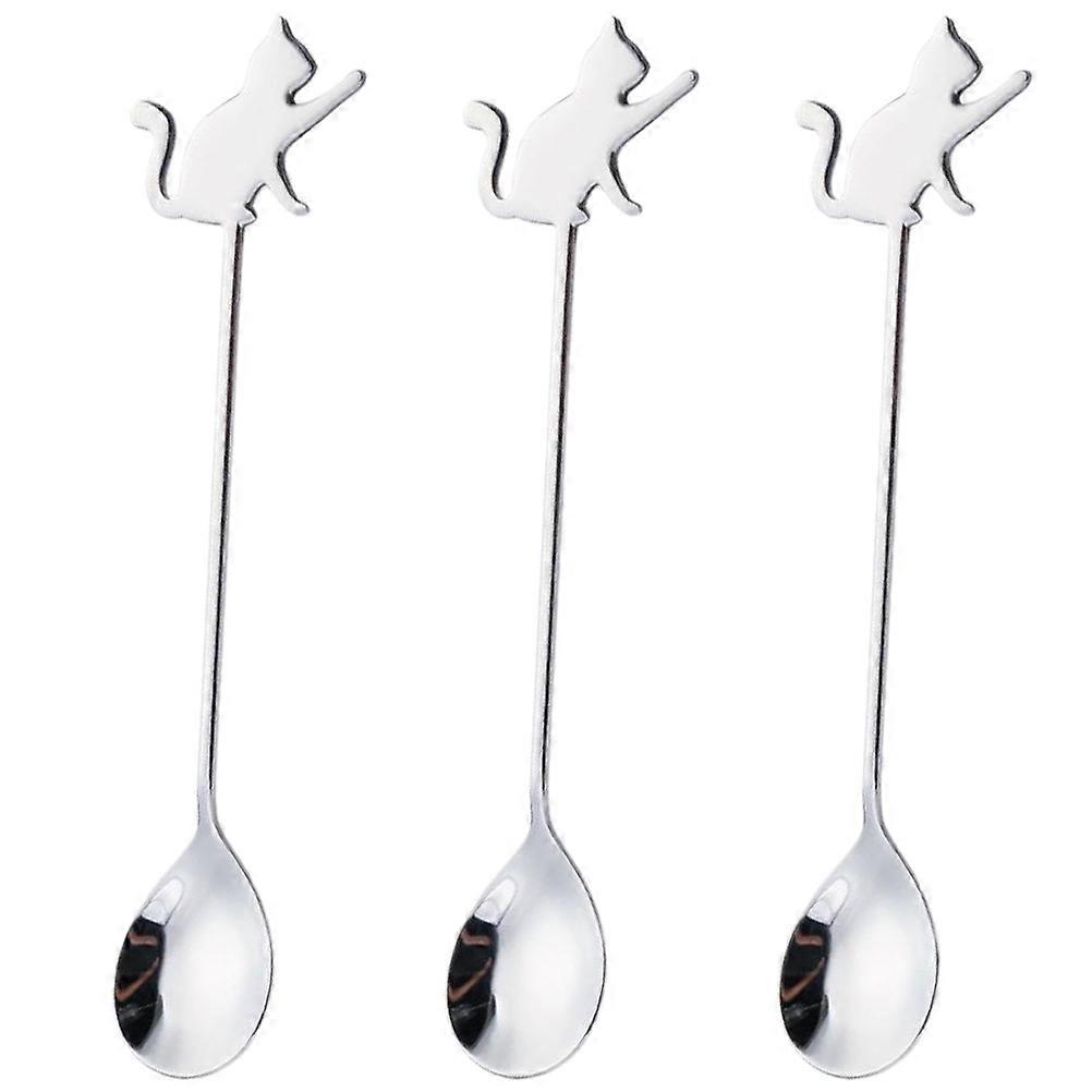 Chic Dessert Spoon Stirring Spoon for Restaurant Use 6Pcs Silver