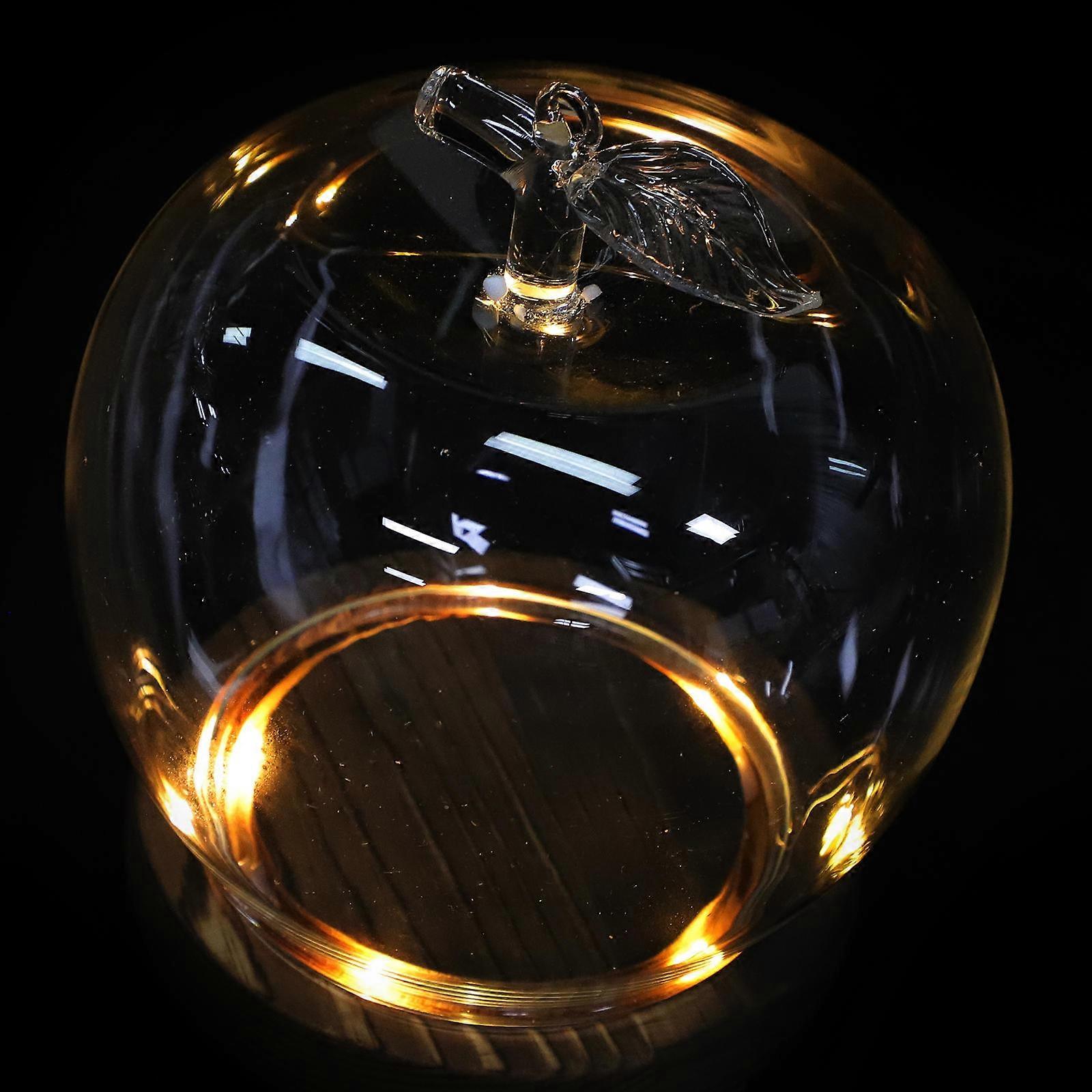 Transparent Apple Glass Dome for Storage Use with Wooden Base