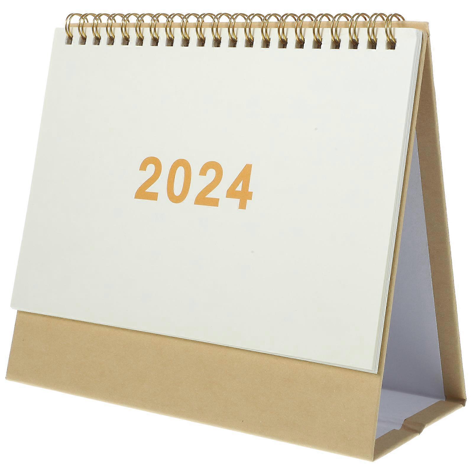 Decorative Desk Calendar Spiral Binding Calendar for Students 2Pcs