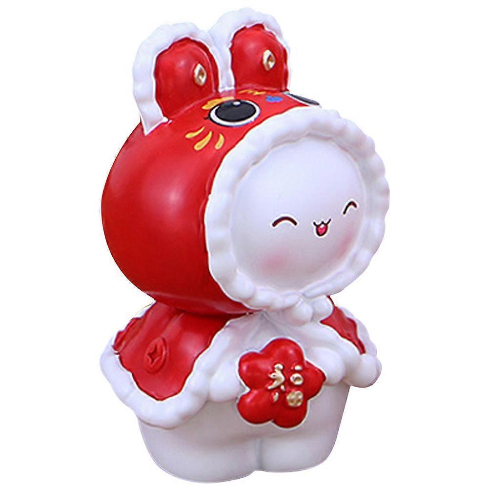 Rabbit Figurine Resin Craft Adorable Bunny Decoration for 2Pcs Place