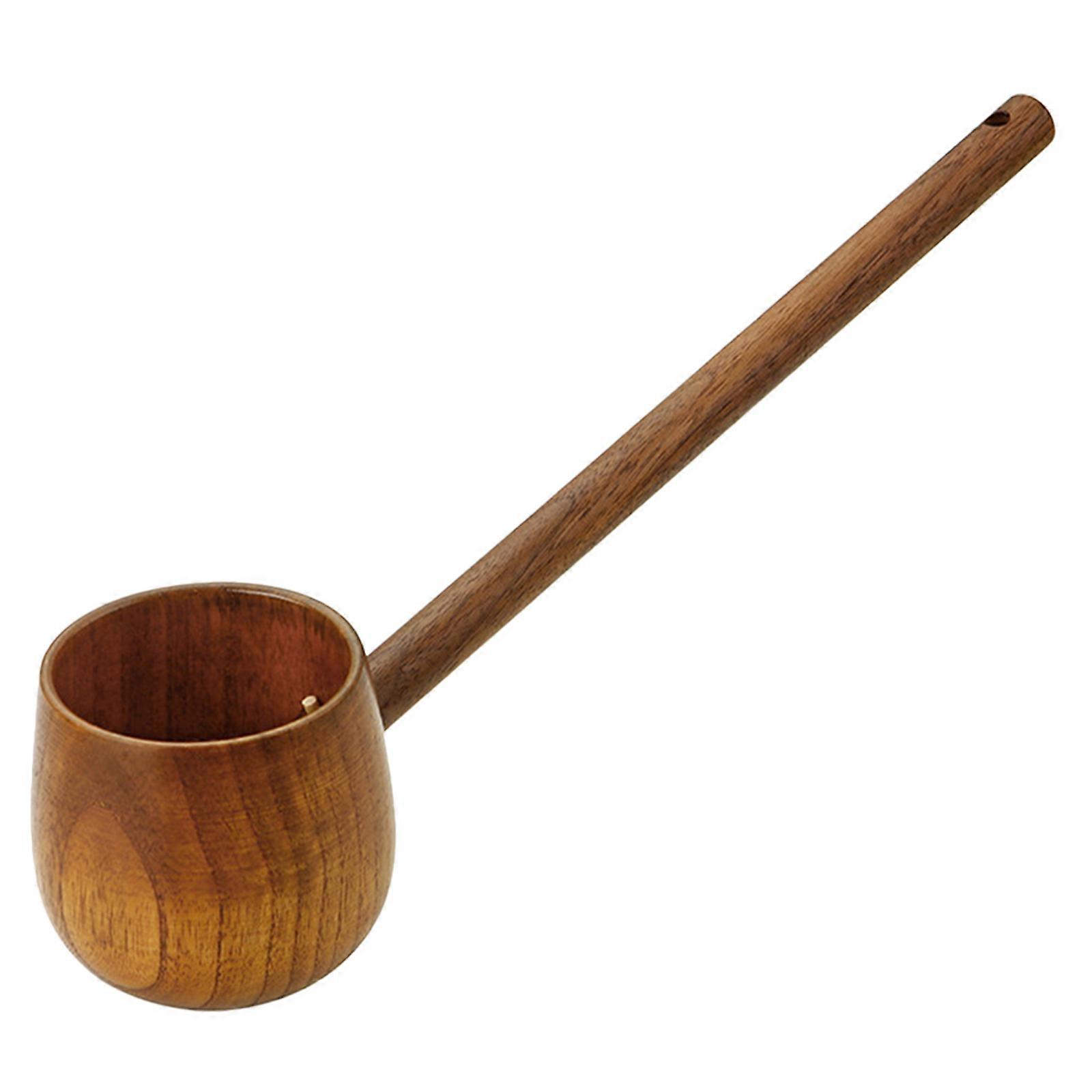 4Pcs Long Handle Watering Spoon Retro Chic Wood Ladle For Cooking Utensils Home Use