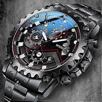 Herrenuhr Klassische Edelstahl Quarz Leuchtende Luxus Armbanduhr Wasserdicht