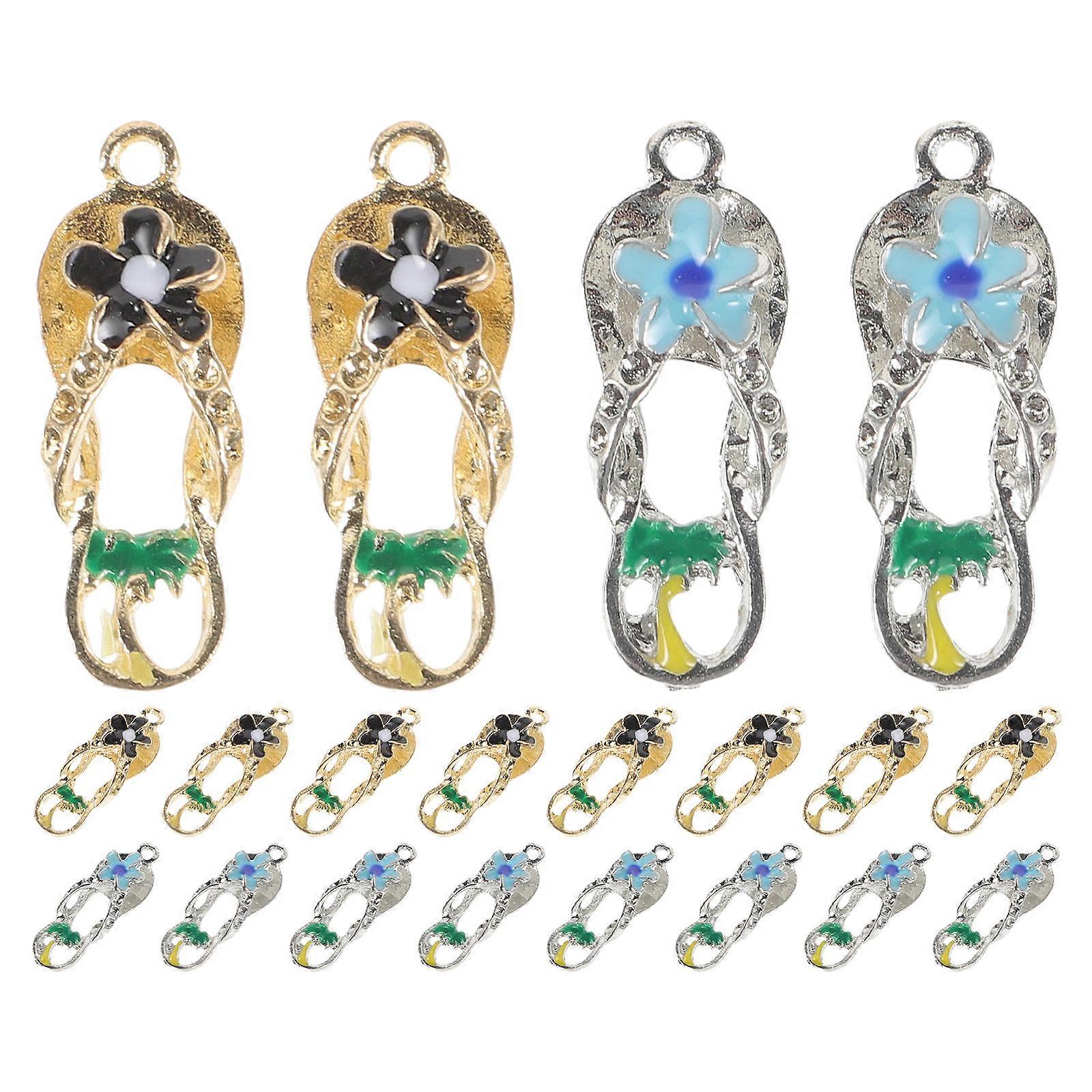 Adorable Pendants For Crafts Engaging Women And Handicraft Users Assorted Color Small Slippers Shape 100 Pcs