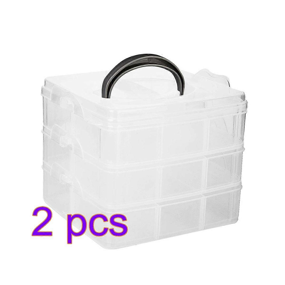 Multi Layer Jewelry Organizer Case for Adjustable 18 Grid Storage Boxes