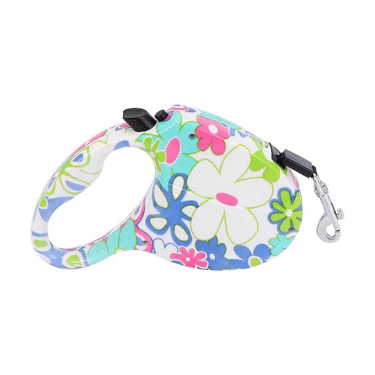 Retractable Lead for Dogs Automatic Dog Walking Leash with Flower Pattern 3Pcs