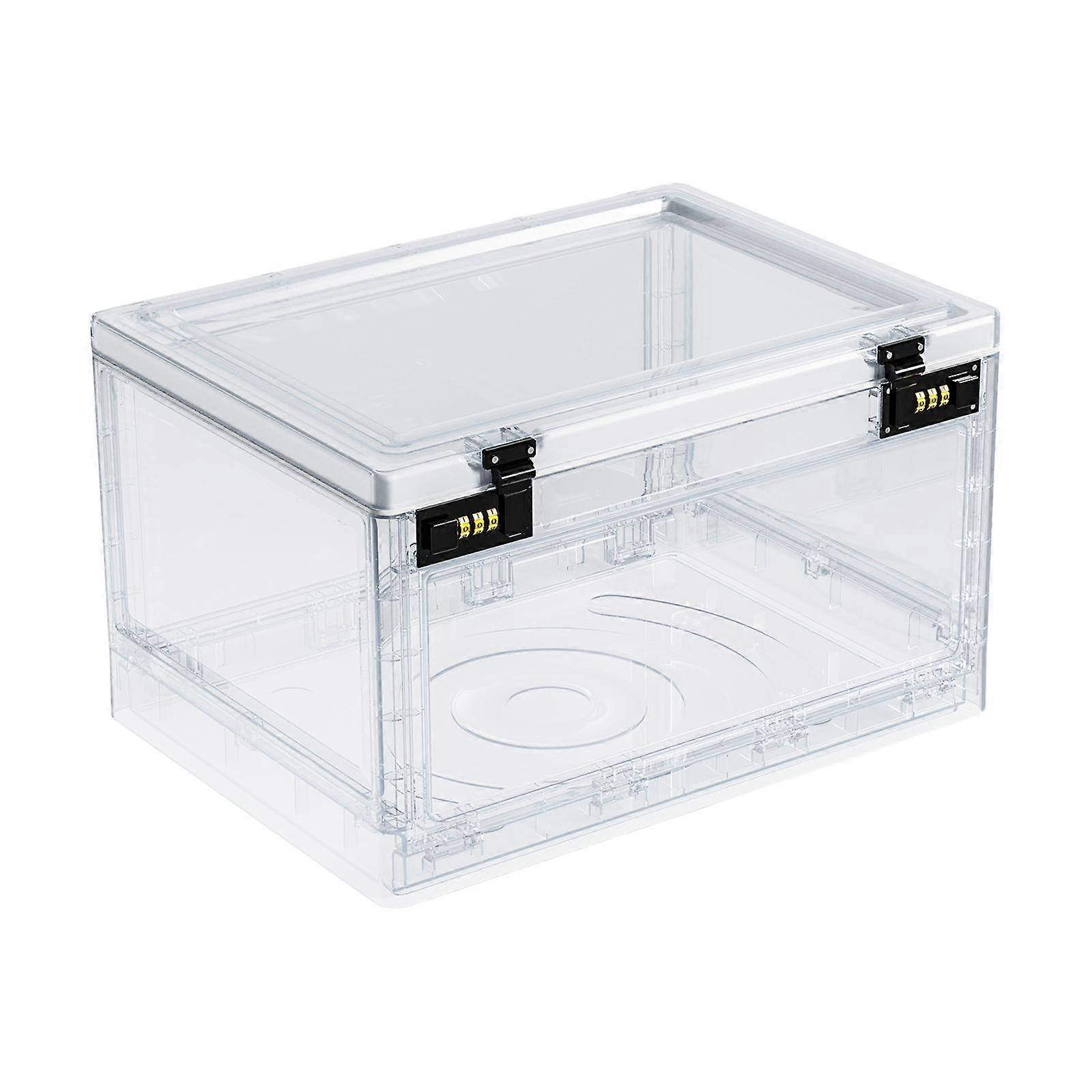 Lockable Storage Bin Containers Organiser Lock Box for Office Garage Cabinet