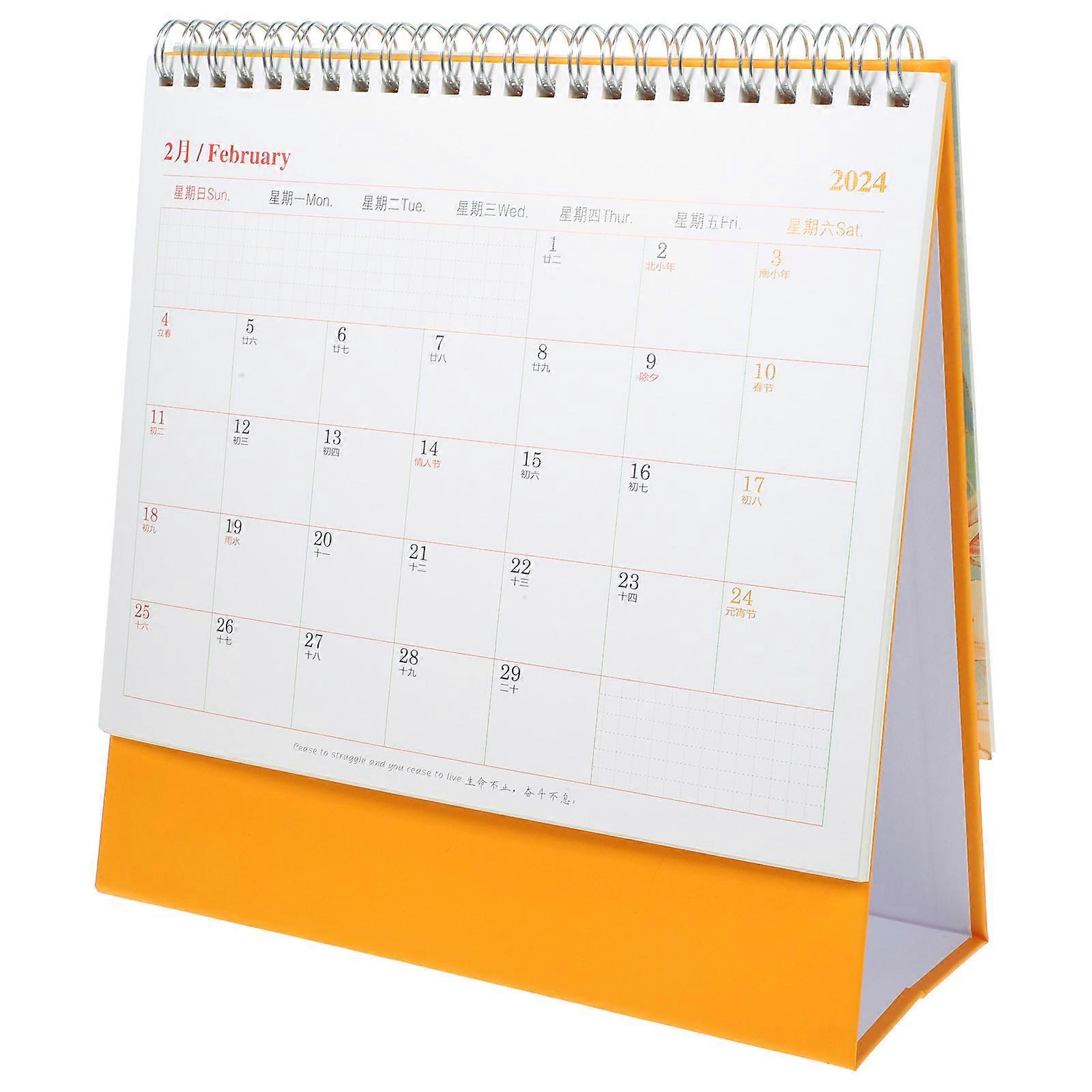 Household Desk Calendar 2Pcs Office Monthly Calendar for Efficient Use