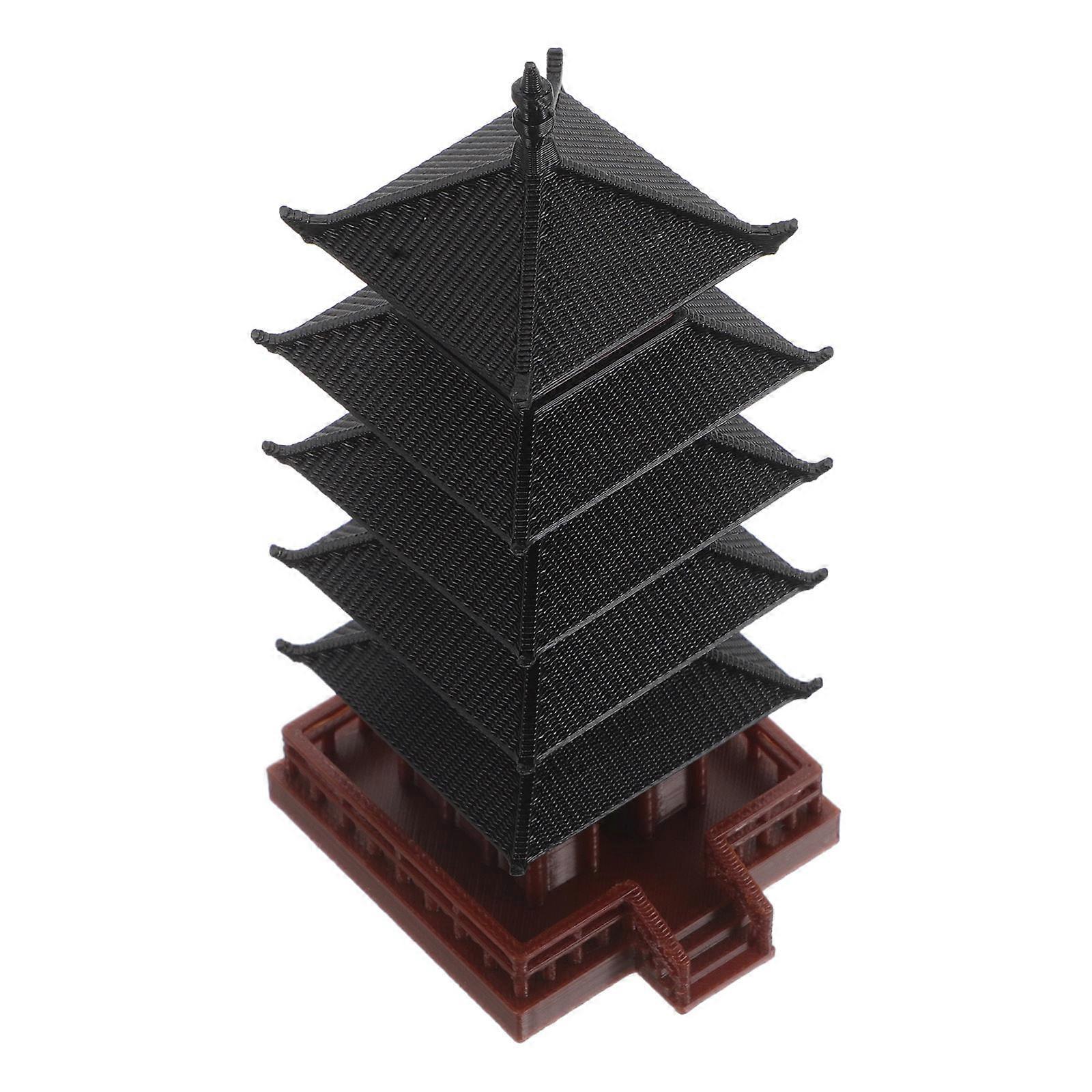 Plastic Mini Tower Decorations Chinese Tower Model for Aquarium 5Pcs