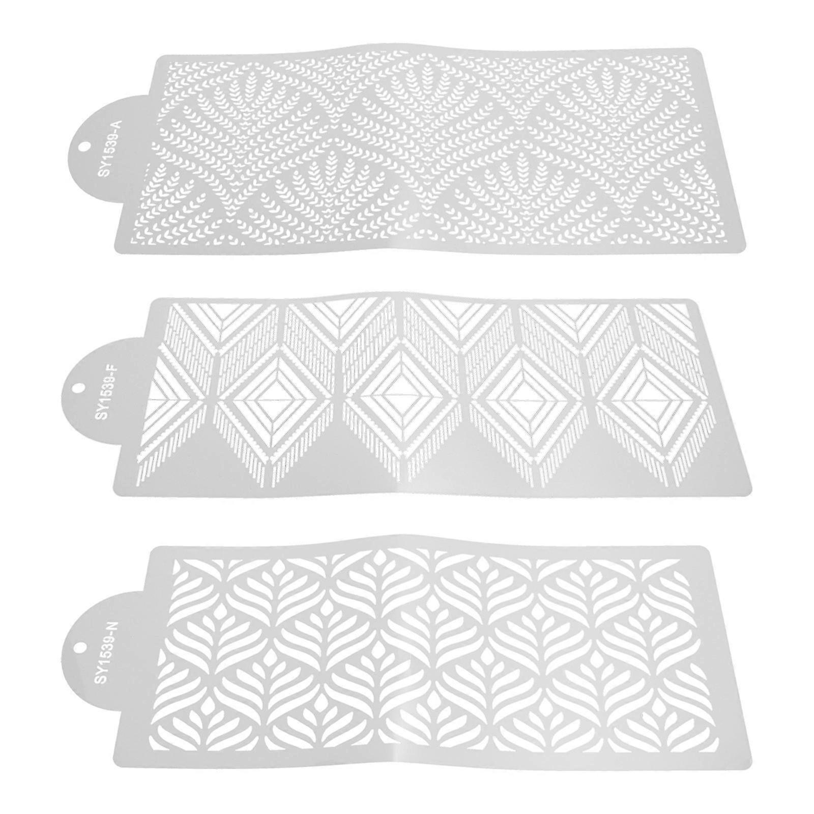 Plastic Cake Molds Cake Decorating Stencils for Kitchen Use 3Sets