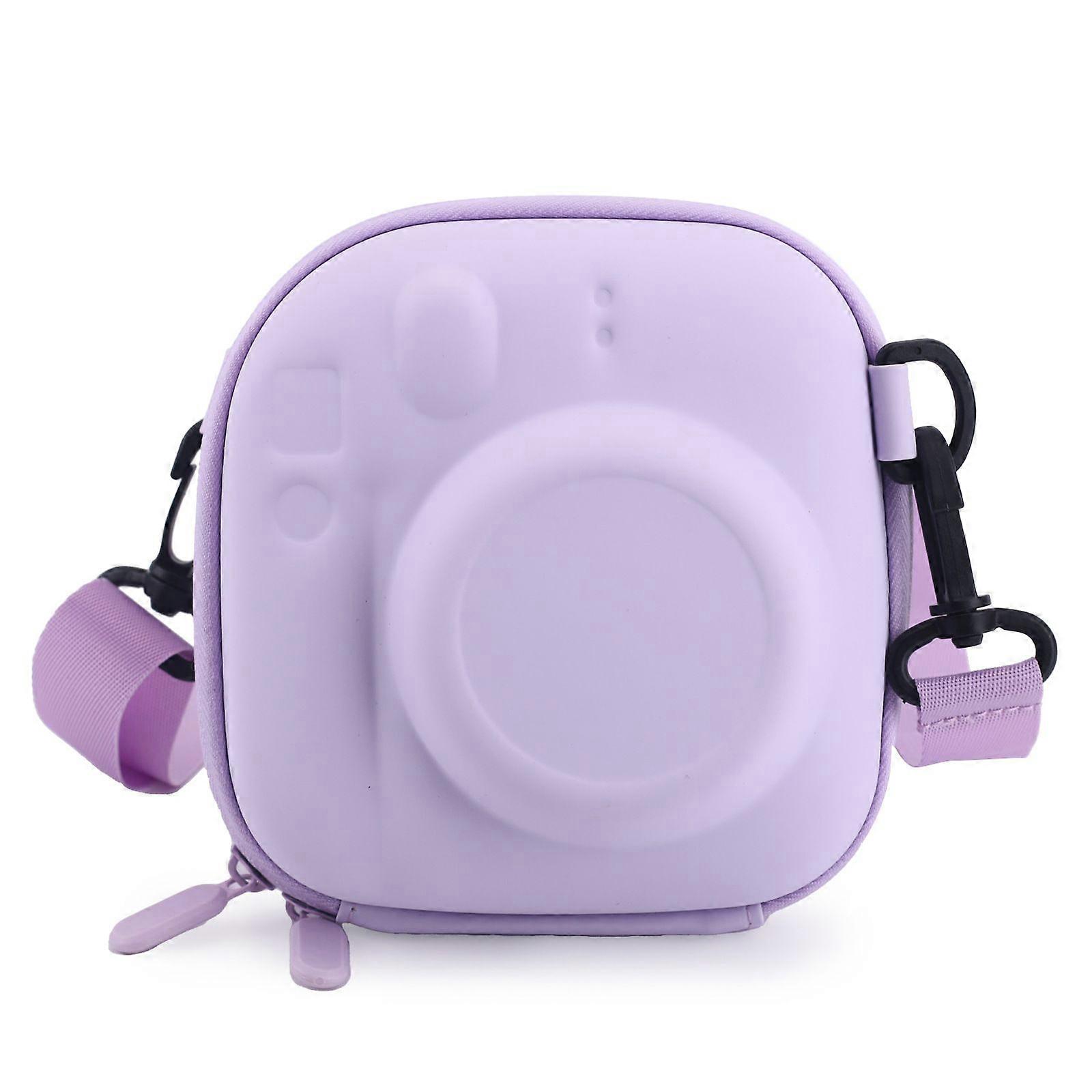 Fuji Mini 40/Mini 11/Mini 10/Mini 9/Mini 8/Mini 7+ Instant Camera Hard Case with Shoulder Strap Purple