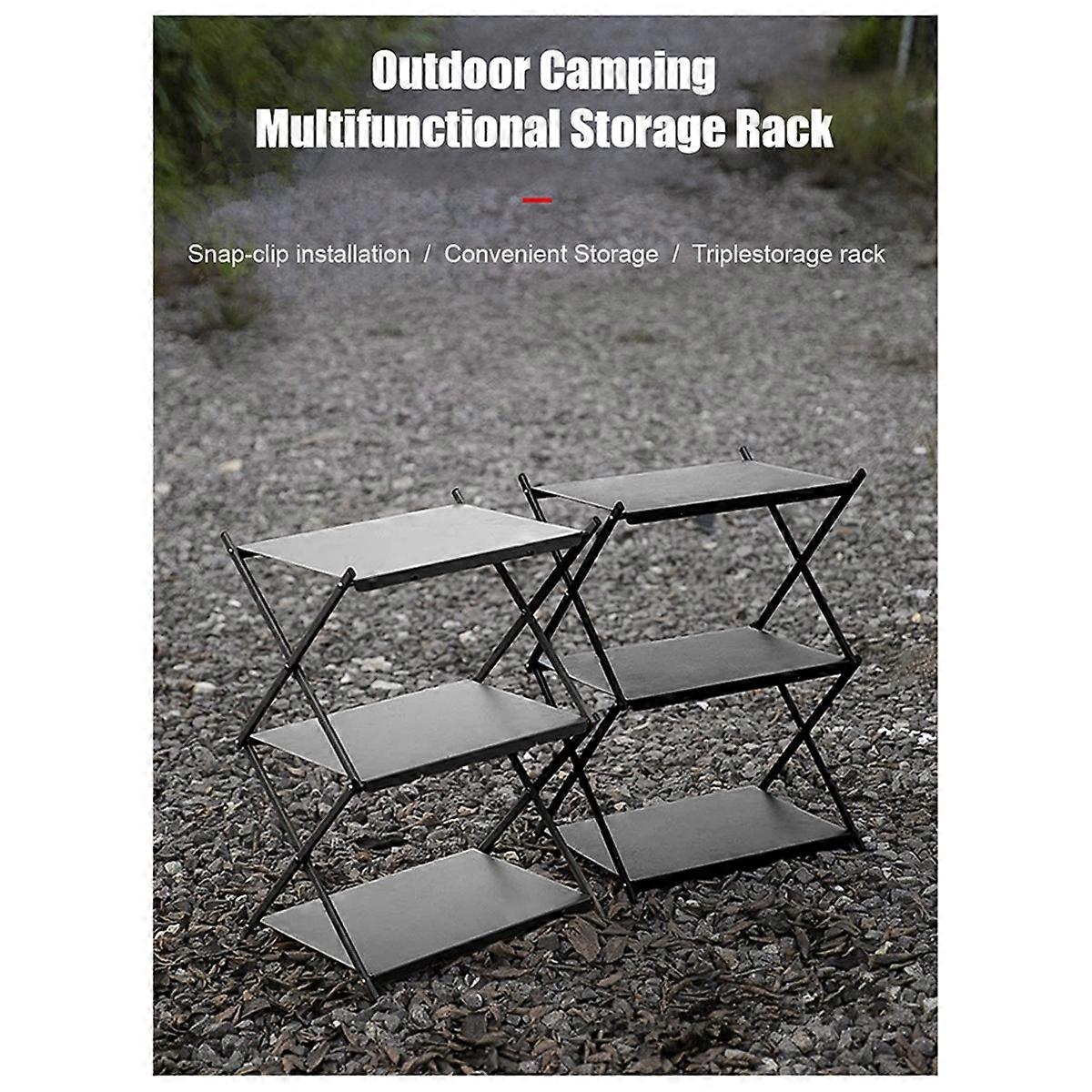 Outdoor Camping Tabletop Storage Rack Multi-Layer Folding Storage Rack Portable Multi-Function Campi