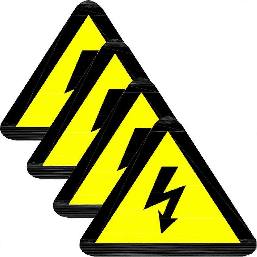 Electric Shocks Warning Stickers Caution Sticker for Safety 60 Sheets Yellow