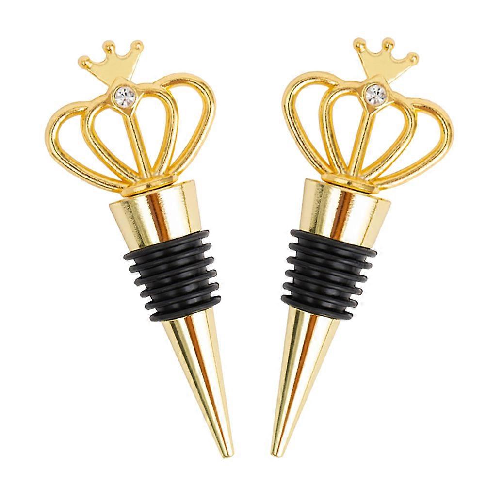 Creative Corks Crown Shape 2Pcs Sealing Golden Alloy for Gatherings