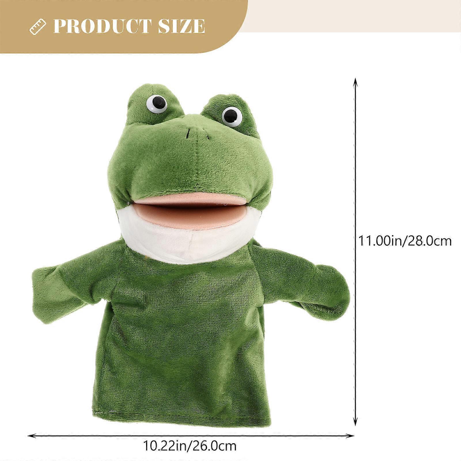 Animal Hand Puppet For Toddlers Featuring Working Mouth Green Plush Enhancing Creativity 1Pack