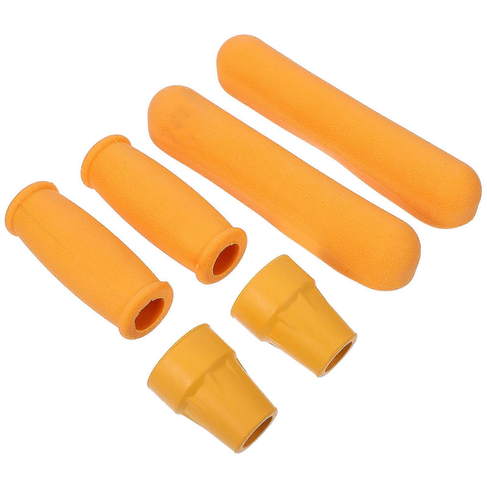 Soft Foam Crutch Padding For Elderly Orange Anti-Slip Padding Comfortable Grip Daily Use 6Pcs
