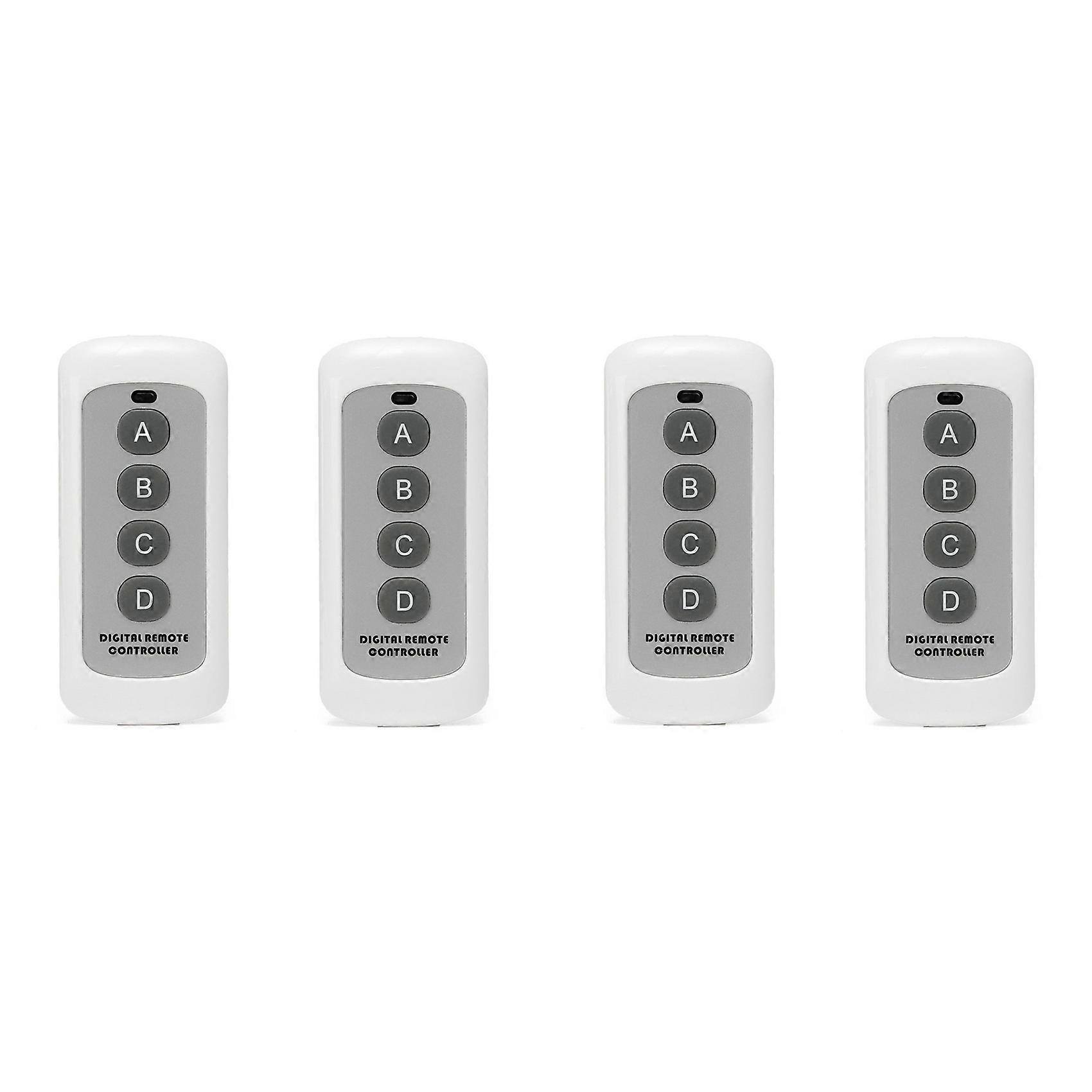 4x 433MHZ Wireless RF Remote Control White 4-Button Remote Control EV1527 Learning Code Wireless Remote Control
