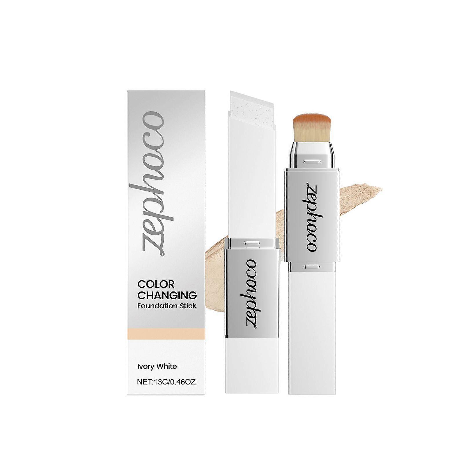 Zephoco Ivory White Two-In-One Color-Changing Foundation Stick Is Lightweight, Hydrating, And Adheres Well Without Sticking. It Is A Light And Thin Fo