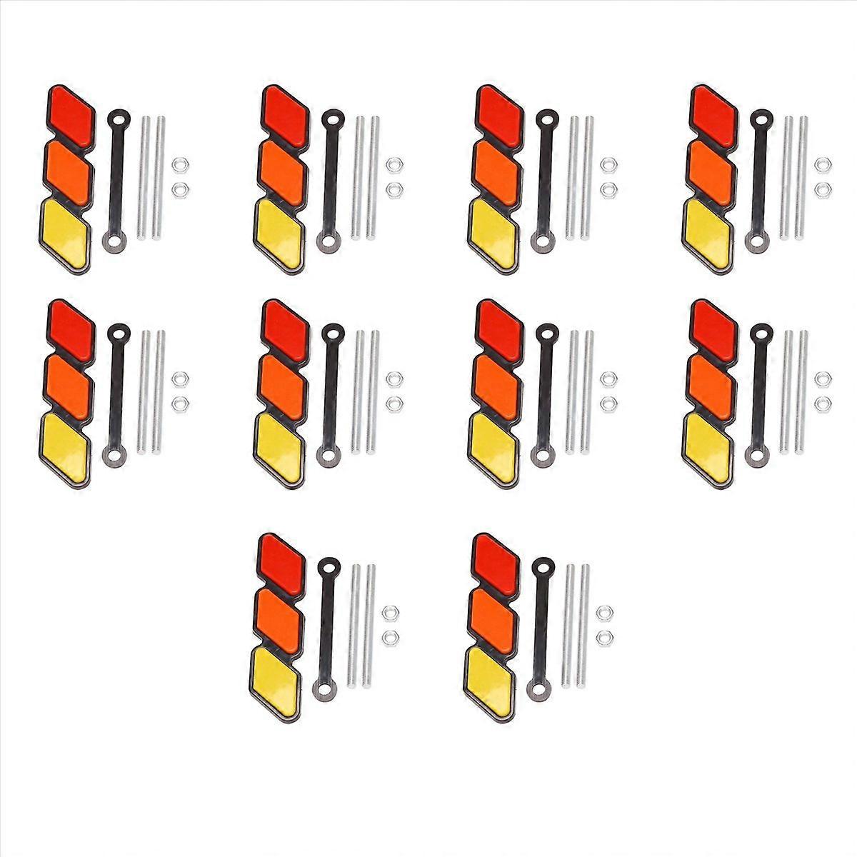 1 Set of Grill Badge , for - 4, Yellow/Orange/RED