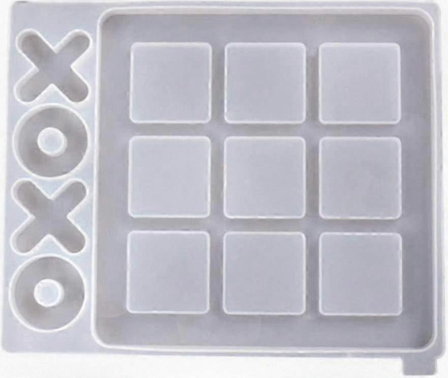 Silicone Tic Tac Toe Mold X O Board Game Silicone Resin Mold Kit for Crafting, Suitable for Epoxy Resin Game Casting Projects for Both Kids