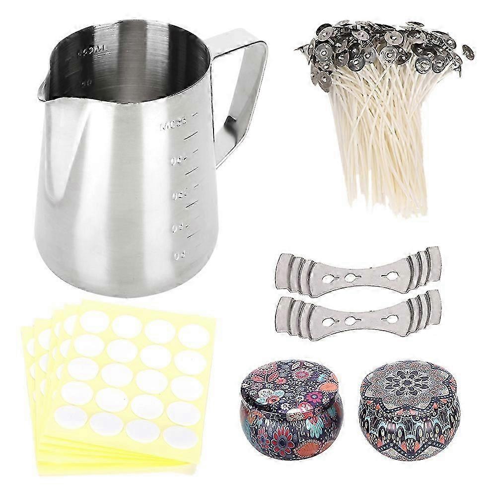Candle Supplies Kit Wick Holder Stickers Wax Box Set Children Gifts DIY Accessory Crafts