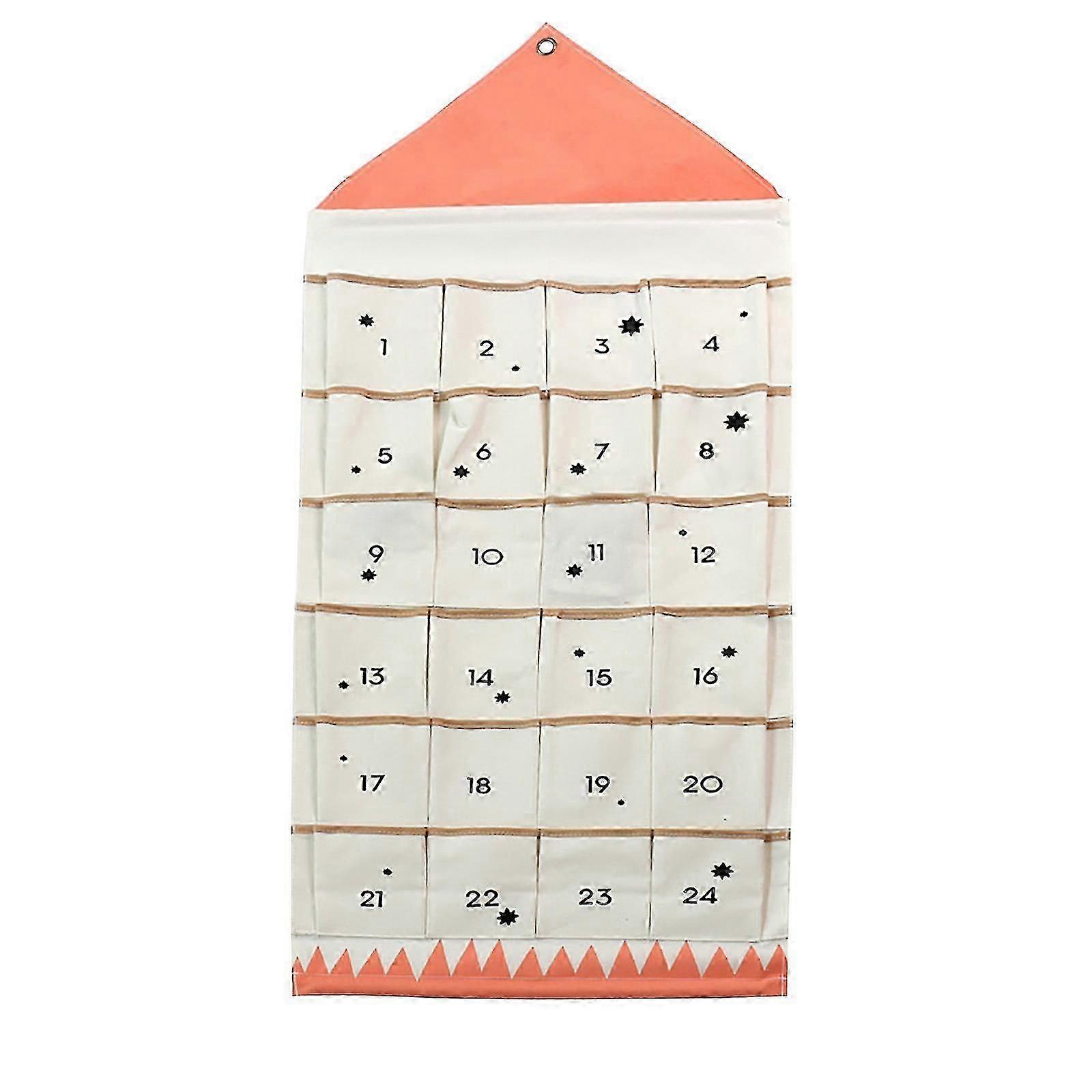 Fillable Advent Calendar, Christmas Advent Calendar 24 Pockets Empty Advent Calendar To Fill Yourself Countdown Calendar Xmas Hanging Ornaments Pink)